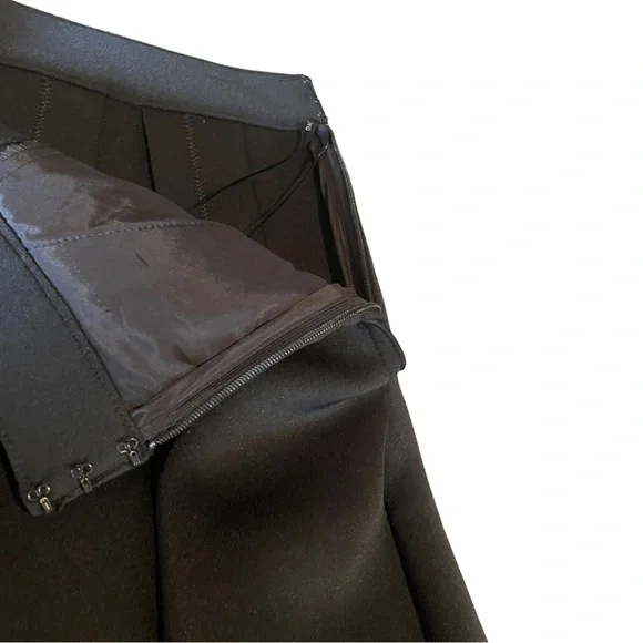 Rachel Zoe Black Indio Pleated Neoprene Ponte Mininskirt Sz 10 - Picture 9 of 15